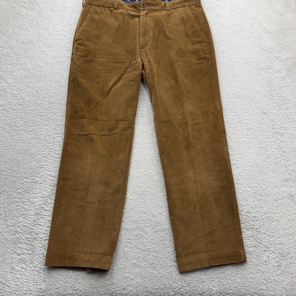 Brooks Brothers 346 Clark Corduroy Pants Mens 35x30 Camel Brown Cotton Trousers